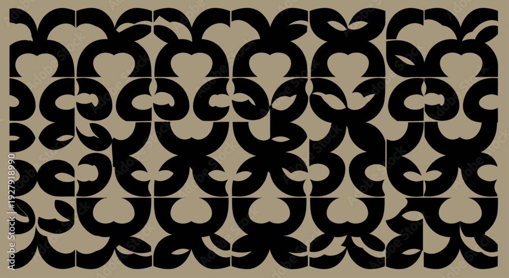 Fototapeta premium Abstract Geometric Pattern Black and Beige.
