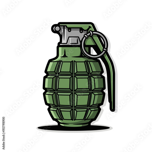 Green Hand Grenade Illustration