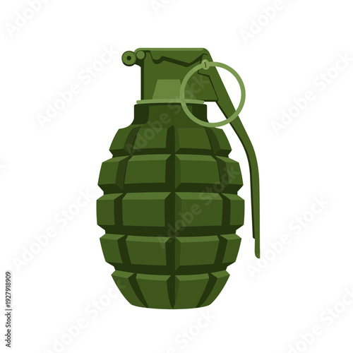 Green hand grenade illustration