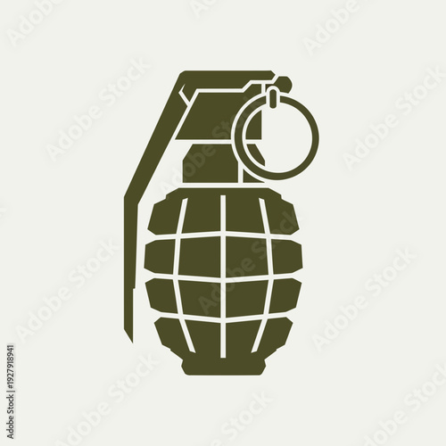 Grenade Icon, Military Weapon Symbol, Army Equipment Graphic