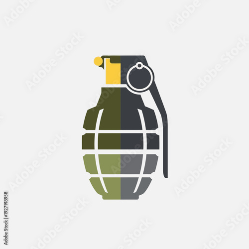 Grenade icon, military weapon, explosive device vector illustration