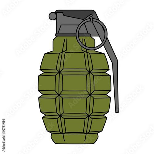 Illustration of a hand grenade with pin