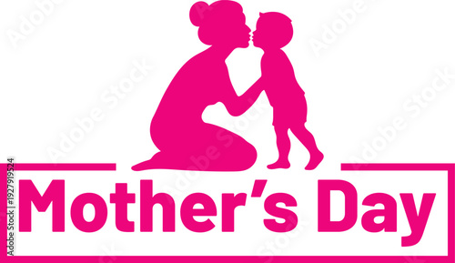 Mother and child embracing illustration for Mothers Day celebration design