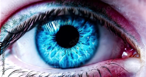 Human Eye Looking Forward With Cinematic Macro Perspective. VFX Element.