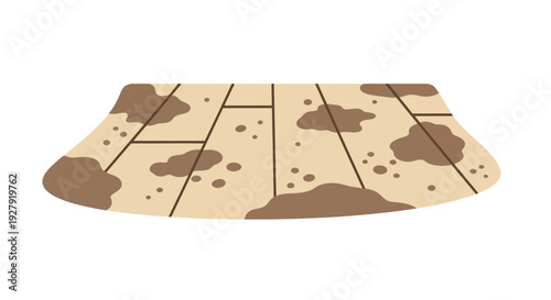 Muddy dirty brown floor.
