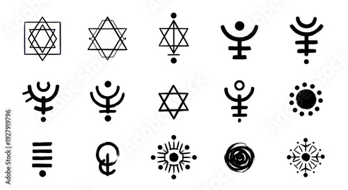 Collection of Esoteric Symbols and Mystical Glyphs.