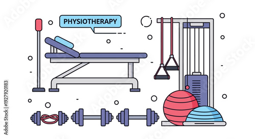 Physiotherapy Equipment Illustration.