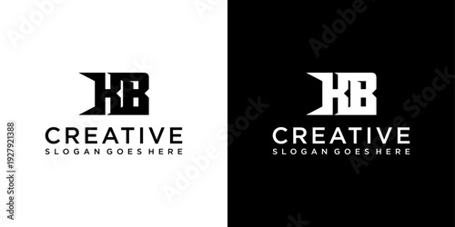 KB or BK initial letter logo design vector