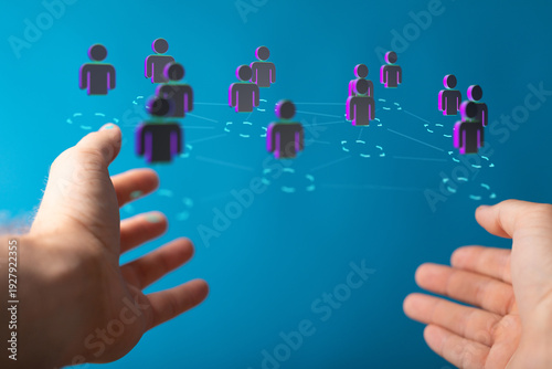 Hands extend towards connec...