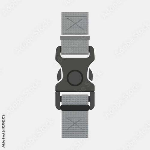 Gray buckle with nylon strap on white background