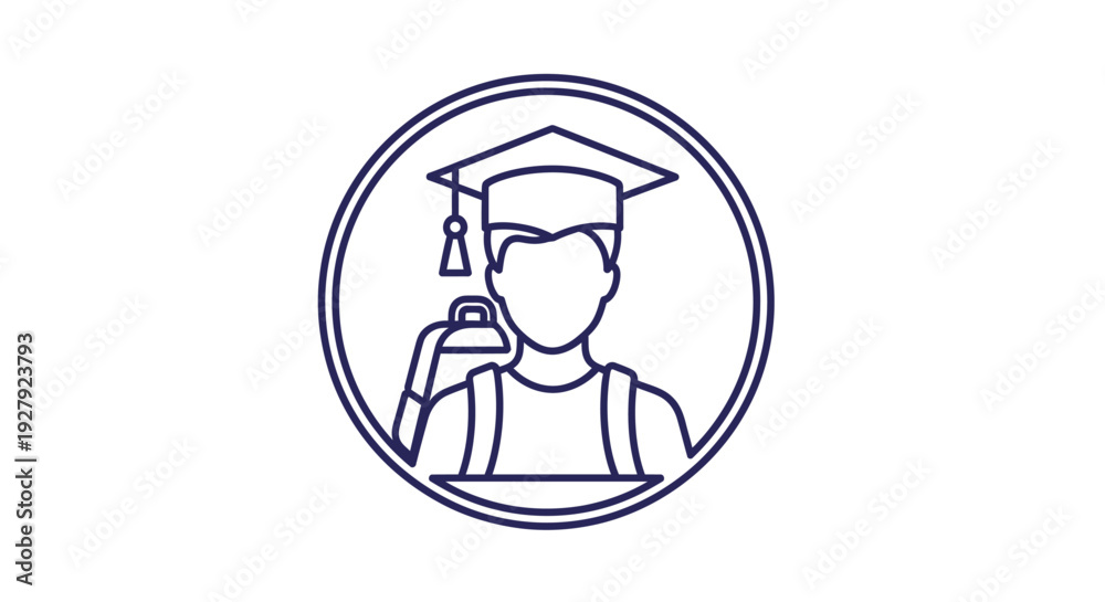Fototapeta premium Graduate Student Education Icon Illustration.