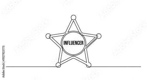 Influencer Marketing Social Media Star Symbol.
