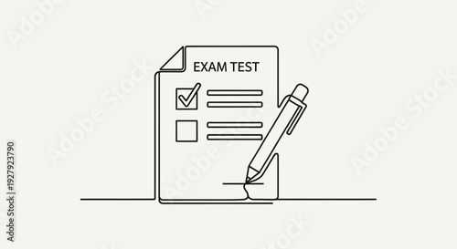 Exam test paper with pencil.