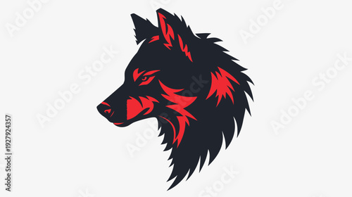 Stylized wolf head illustration against a clean white background