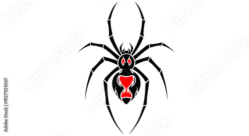 Black widow spider graphic isolated on white background vector illustration