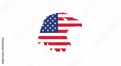 American flag eagle silhouette patriotic symbol vector illustration