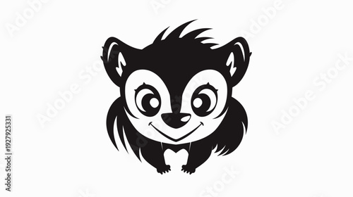 Cartoon skunk illustration isolated on white background simple vector design