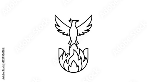 Rising phoenix illustration symbol of rebirth resilience and transformation