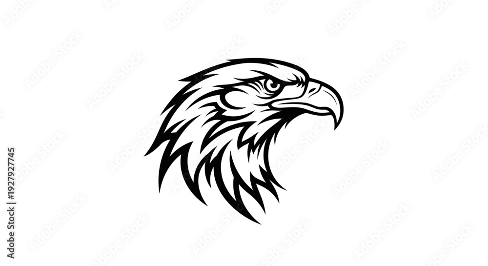 Obraz premium Eagle head silhouette symbolic representation of strength and freedom