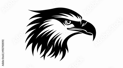Bold eagle head silhouette illustration concept for strength and freedom