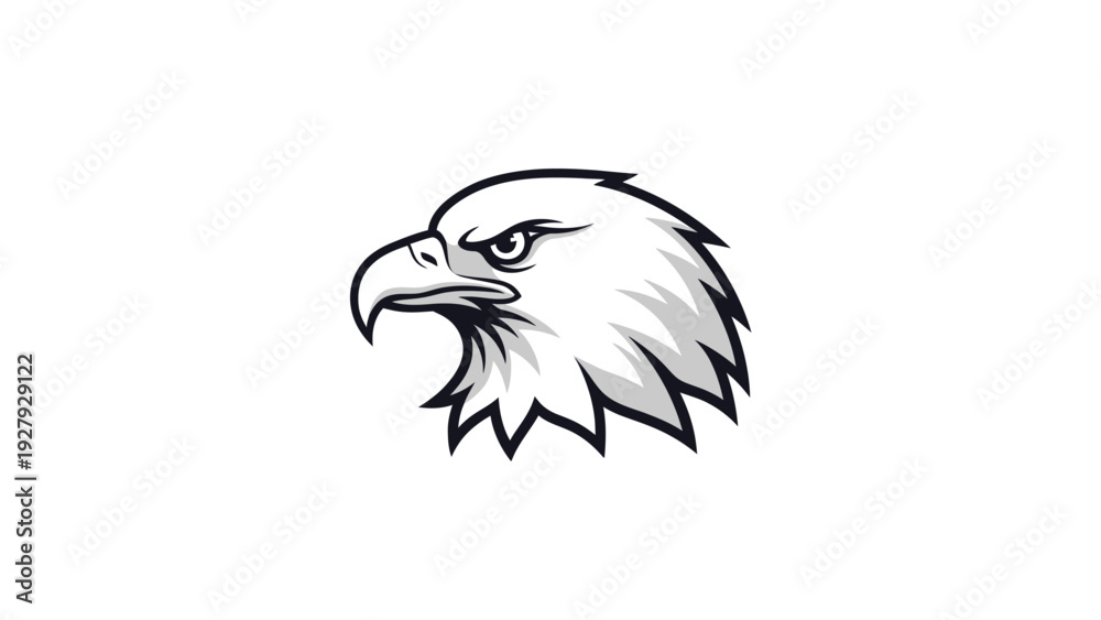 Fototapeta premium Eagle head illustration vector art of a fierce bird of prey symbol