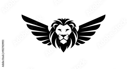 Roaring lion silhouette illustration standing on hind legs against white background