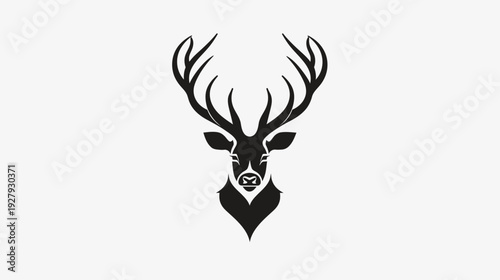 Stylized deer head silhouette illustration for design and commercial usage