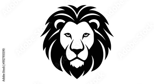 Lion head silhouette design bold graphic for branding and logos