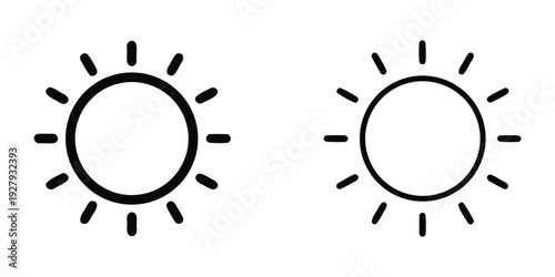 Sun icon vector. Brightness sign and symbol. Sun silhouette vector