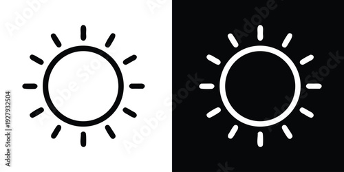 Sun icon vector. Brightness sign and symbol. Sun silhouette vector