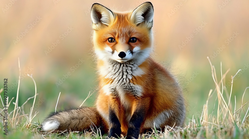Fototapeta premium Stunning Portrait of a Majestic Red Fox in Its Natural Habitat, Capturing Intense Gaze and Beauty