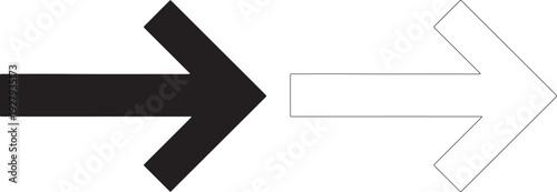 Black and white arrow side by side symbol direction