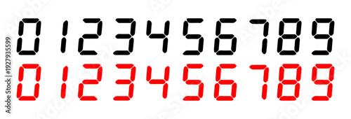 Digital Clock Numbers Vector Set