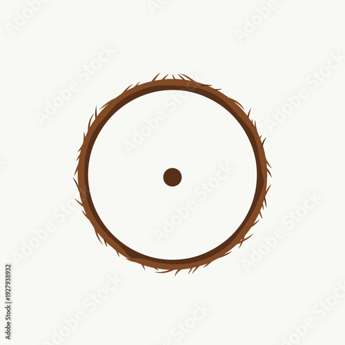 Brown thorny circle with dot center thorns 1