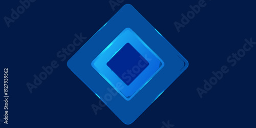 A series of nested blue diamonds arranged in a symmetrical layered design