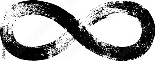 Infinity serpent symbol in high contrast black and white ink design
