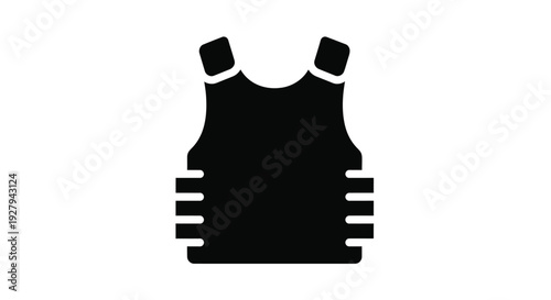 Black tactical vest design a simple and bold silhouette