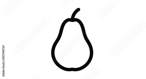 Simple black outline of a pear a classic fruit silhouette