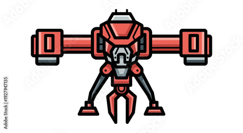 Red Robot Drone Machine.