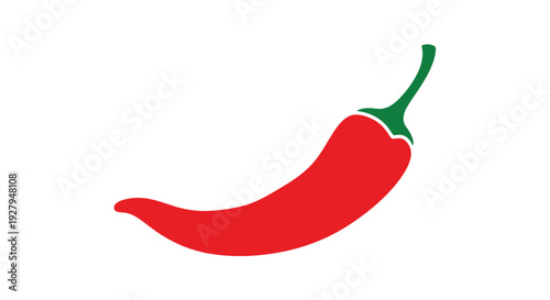 A vibrant red chili pepper graphic with a distinct black silhouette