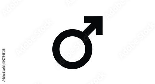 The male symbol a circle with an arrow depicted as a silhouette