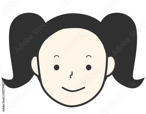 ツインテールの可愛い女の子　オールバック