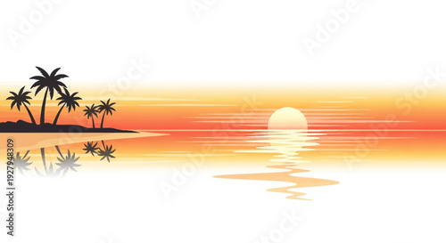 Tropical Island Sunset Beach.