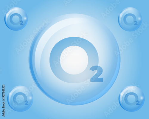 floating fresh oxygen o2 gas bubbles concept