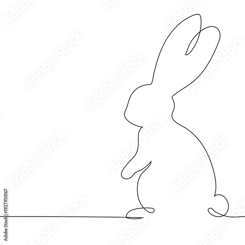 rabbit silhouette on the right side of the frame, leaving significant copy space on the left, representing nature, easter, and wildlife