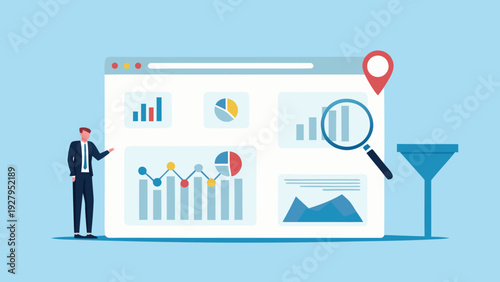 Data analysis and business intelligence presented on a computer screen