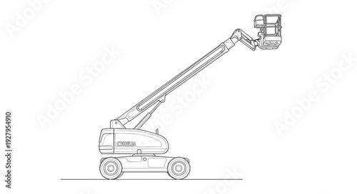 Aerial Lift Vehicle with Extended Boom.