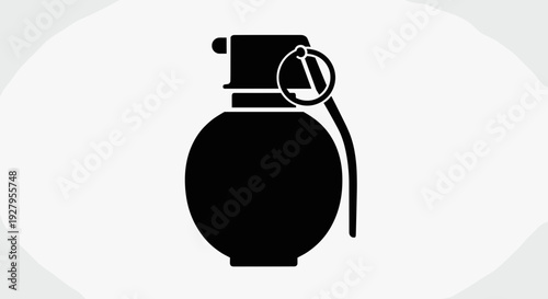 Black grenade with safety pin.