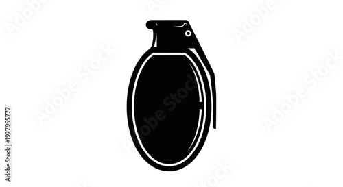 Black Hand Grenade Illustration Isolated.
