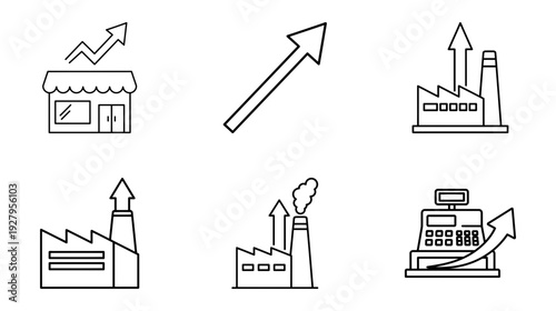 Illustration of Business Growth Icons
